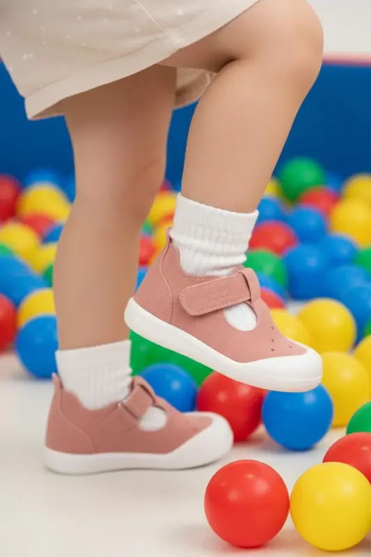 LR-4733 İlkadım Bebek Çocuk Günlük Yazlık Ayakkabı-Pudra - VICCO