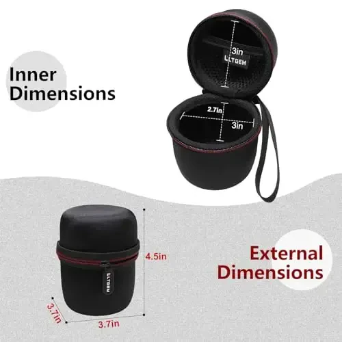 LTGEM Case Compatible with Sony SRSXB13/B/SRS-XB100 / SRS-XB12 Extra Bass Portable Waterproof Speaker, Black - L LTGEM (1)