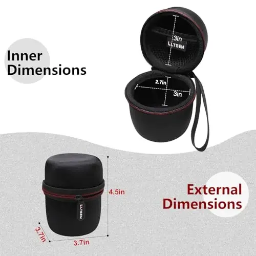 LTGEM Case Compatible with Sony SRSXB13/B/SRS-XB100 / SRS-XB12 Extra Bass Portable Waterproof Speaker, Black - L LTGEM (1)