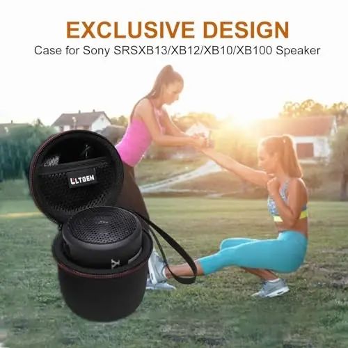 LTGEM Case Compatible with Sony SRSXB13/B/SRS-XB100 / SRS-XB12 Extra Bass Portable Waterproof Speaker, Black - 7