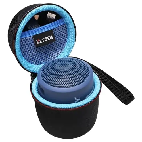 LTGEM Case Compatible with Sony SRSXB13/B/SRS-XB100 / SRS-XB12 Extra Bass Portable Waterproof Speaker, Black+Blue - 1