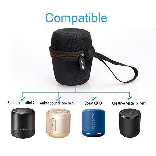 LTGEM Sony SRS-XB13/XB100/XB12/XB10 EXTRA BASS Simsiz Bluetooth Portativ Yengil Kompakt Sayohat Karnayı uchun Qattiq Qobiq - Sayohat Himoyachi Ko'tarish Saqlash Sumkasi (Qora + Kulrang) - L LTGEM (1)