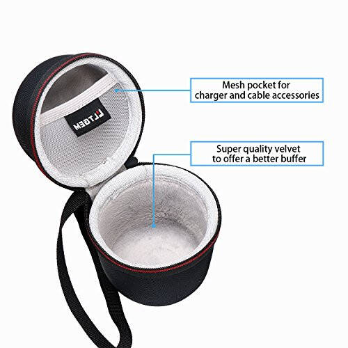 LTGEM Sony SRS-XB13/XB100/XB12/XB10 EXTRA BASS Simsiz Bluetooth Portativ Yengil Kompakt Sayohat Karnayı uchun Qattiq Qobiq - Sayohat Himoyachi Ko'tarish Saqlash Sumkasi (Qora + Kulrang) - 3