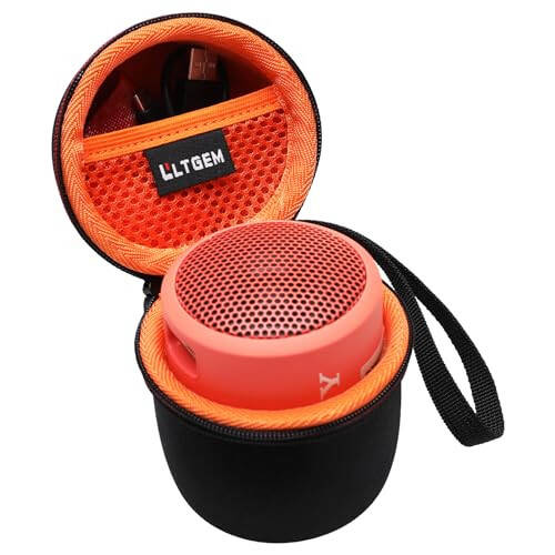 LTGEM Case Compatible with Sony SRSXB13/B/SRS-XB100 / SRS-XB12 Extra Bass Portable Waterproof Speaker, Black+Orange - 1