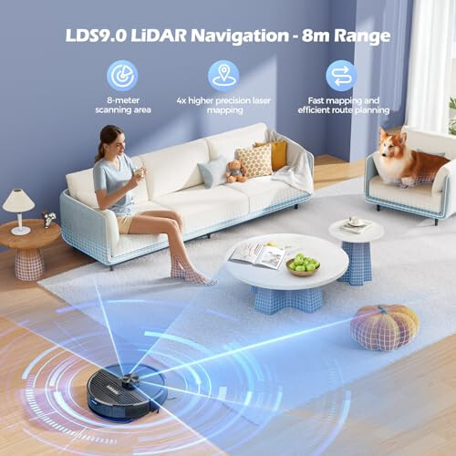 Lubluelu 3 in 1 Robot Vacuum and Mop Combo, 4500Pa Robot Vacuum with Mapping, LiDAR Navigation, 5 Maps, 24 No-Go Zones, WiFi/App/Alexa, Self-Charging, Vacuum Robot for Pet Hair, Carpet, Hard Floor, Black - 2