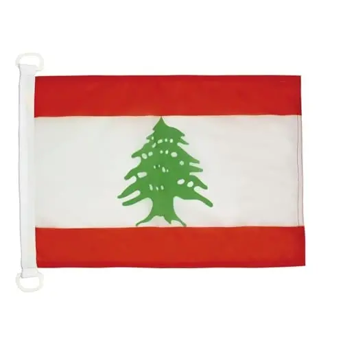Lebanon NAUTICAL Flag 18'' x 12'' - Lebanese flags 30 x 45 cm. - Banner 12x18 in for boat - AZ FLAG - AZ FLAG