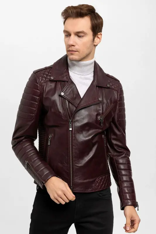 Luc Bordo Biker Erkek Hakiki Deri Mont-Bordo - 2