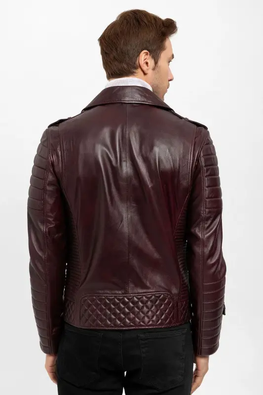 Luc Bordo Biker Erkek Hakiki Deri Mont-Bordo - 6