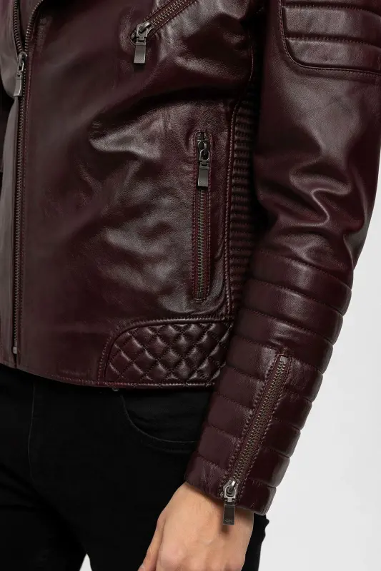 Luc Bordo Biker Erkek Hakiki Deri Mont-Bordo - 5