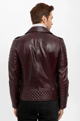 Luc Bordo Biker Erkek Hakiki Deri Mont-Bordo - 6