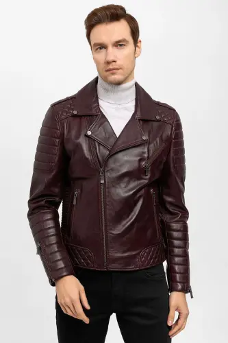 Luc Bordo Biker Erkek Hakiki Deri Mont-Bordo - 7
