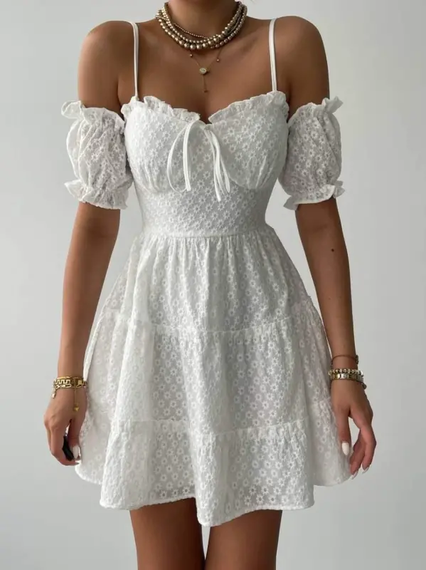 Lucca Ruffled Sleeve Mini Dress - 2