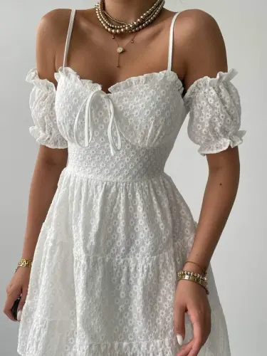 Lucca Ruffled Sleeve Mini Dress - 5