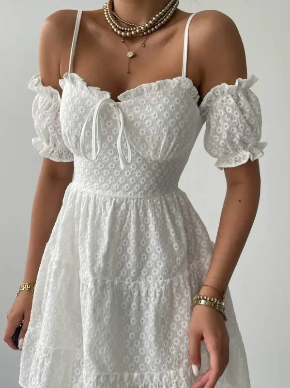 Lucca Ruffled Sleeve Mini Dress - 5