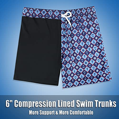 LUCOWEE Boys Swim Trunks with Boxer Brief Liner Compression 6