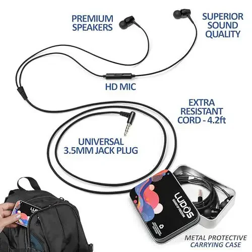 LUDOS OMNITONE Simli Quloqchinlari, 5 Yil Kafolat, Mikrofonli Quloqchinlar, 3.5 mm Jakli Simli Quloqchinlar, iPhone, Samsung, Kompyuter, Noutbuk, Bolalar, Maktab O'quvchilari Uchun Video Konferensiya - 1