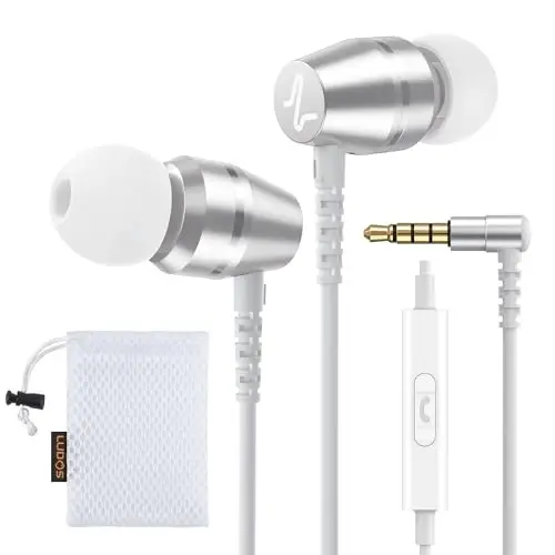 LUDOS OMNITONE Simsiz Quloqchinlar, 5 Yillik Kafolat, Mikrofonli Quloqchinlar, 3.5 mm Jekli Simli Quloqchinlar, iPhone, Samsung, Noutbuk, Bolalar, Maktab O'quvchilari uchun Videokonferensiya - Oq - 1