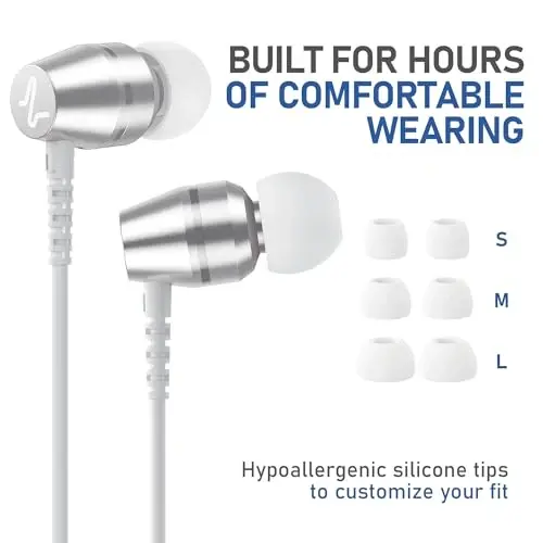 LUDOS OMNITONE USB C Headphones for iPhone 16 15 Pro Max Plus iPad Pro, 5 Years Warranty, USB-C Earbuds for Samsung Galaxy S24 S23 Ultra S22 S21 FE S20 A55 A54 A53, USB Type C Earphones - White - 7