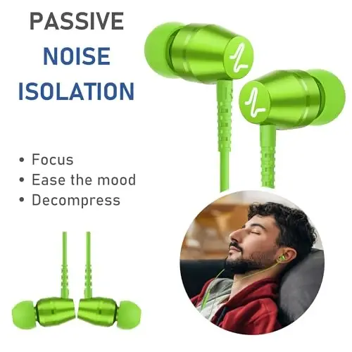 LUDOS OMNITONE USB C Headphones for iPhone 16 15 Pro Max Plus iPad Pro, 5 Years Warranty, USB-C Earbuds for Samsung Galaxy S24 S23 Ultra S22 S21 S20 A55 A54 A53, USB Type C Earphones - Green - 5