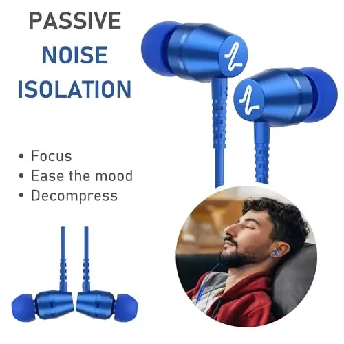 LUDOS OMNITONE USB C Headphones for iPhone 16 15 Pro Max Plus iPad Pro, 5 Years Warranty, USB-C Earbuds for Samsung Galaxy S24 S23 Ultra S22 S21 S20 A55 A54 A53, USB Type C Earphones - Blue - 6