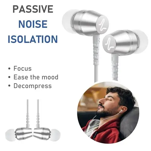 LUDOS OMNITONE USB C iPhone 16 15 Pro Max Plus iPad Pro uchun naushniklar, 5 yil kafolat, Samsung Galaxy S24 S23 Ultra S22 S21 FE S20 A55 A54 A53 uchun USB-C quloqchinlar, USB Type C naushniklar - Oq - 5