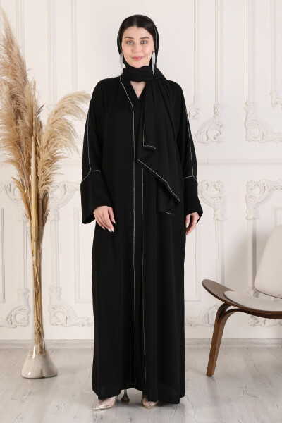 Lüks Abaya Kaliteli Abaya Dış Giyim Orjinal Dubai Ipeği Kumaşı Şık Abaya Giyim - 8