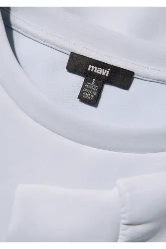 Lux Touch TENCEL TM Bisiklet Yaka Modal Sweatshirt 168837-89201-Mavi - 6