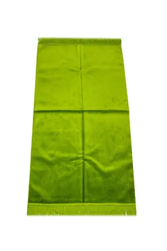 Lüks Düz Desensiz Kadife Velür Seccade – Açık Yeşil-Haki 