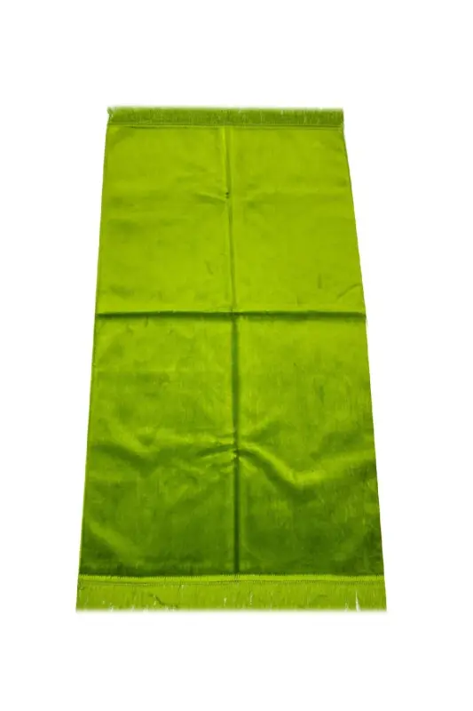 Lüks Düz Desensiz Kadife Velür Seccade – Açık Yeşil-Haki - İHVAN