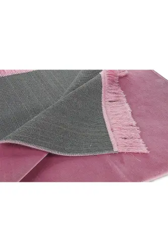 Lüks Düz Desensiz Kadife Velür Seccade Pembe - Pembe - 3