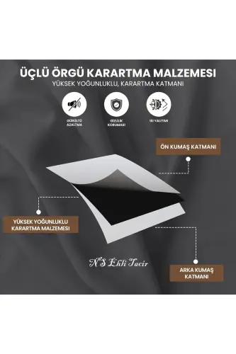 Lüks, Hardal Sarısı Blackout Kalın Karartma Güneşlik Perde (EN X BOY PİLESİZ TEK KANAT) - Hardal - PIERRE CARDIN (1)