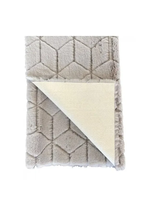 Lüx Kaydırmaz Post Peluş Tüylü Yolluk Comfort-diamond Ipek Gri - 2