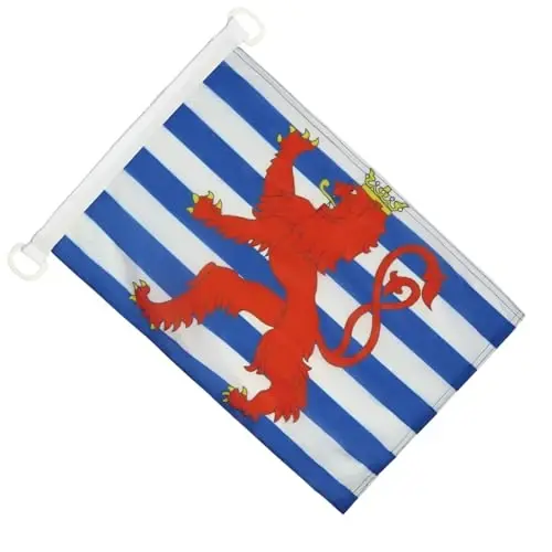 Luxembourg red lions NAUTICAL Flag 18'' x 12'' - Luxembourger coat of arms flags 30 x 45 cm. - Banner 12x18 in for boat - AZ FLAG - AZ FLAG (1)