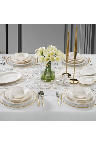 Lumina Dinner Set - 56 Pieces - Gold - Modazone