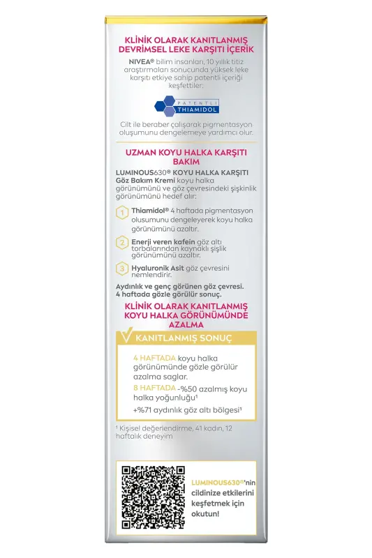 Luminous630 Dark Circle Anti-Aging Eye Cream 15ml, Brightening Eye Contour, Hyaluronic Acid - 6