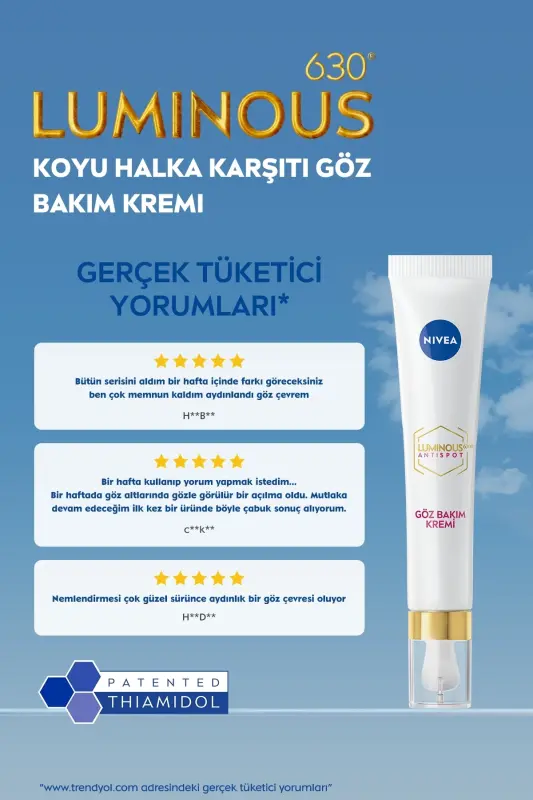 Luminous630 Koyu Halka Karşıtı Göz Bakım Kremi 15 ml,Nemlendirici,Thiamidol,Hyaluronik Asit - 5