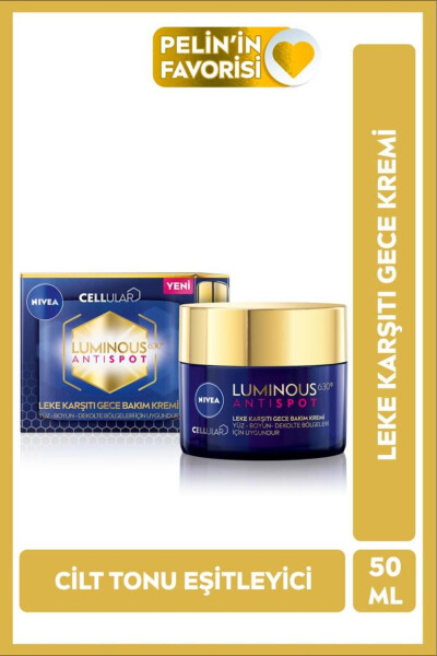 Luminous630 Leke Karşıtı Gece Yüz Bakım Kremi 50ml, Cilt Tonu Eşitleyici, Hyalüronik Asit - 3