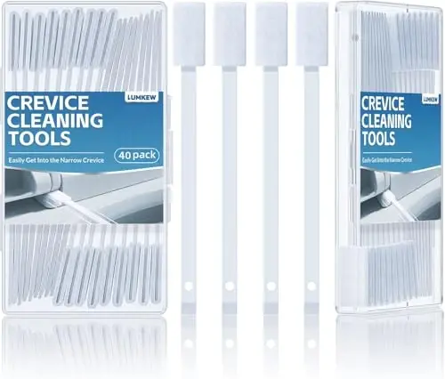 Lumkew 40Pcs Disposable Crevice Cleaning Brushes for Small Spaces, Detail Gaps Scrub Cleaner Brush Set for Toilet Bowl Corner, Household Cleaning Tool Supplies for Window Track, Door Grooves, Vent Fan - 7