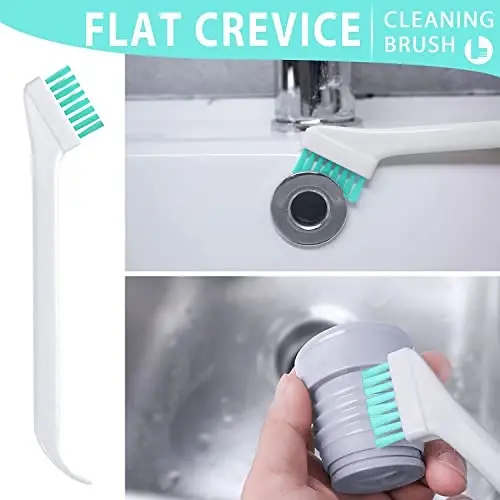 Lumkew Small Cleaning Brushes for Small Spaces, Tiny Household Cleaning Supplies Tools, Mini Crevice Cleaning Brush Scrub Narrow Corner Nook Track Grooves Bathroom Kitchen Home Detailing, 16 Pcs - 4