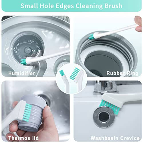Lumkew Small Cleaning Brush Tight Spaces, 8pcs Crevice Cleaning Brushes Tool for Household Use, Tiny Cleaning Brush Mini Parts Humidifier Toaster - 3