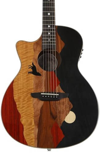 Luna VISTA WOLF L Tropical Wood Lefty Acoustic/Electric Guitar with Case - 1