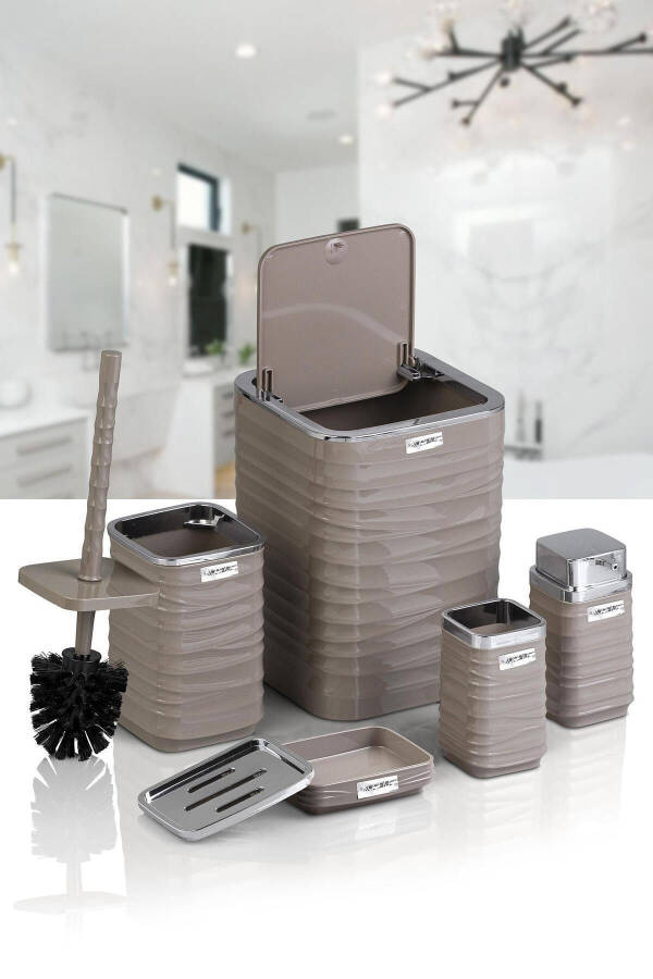 Luna Vizon Chrome Square 5-Piece Bathroom Set - 10