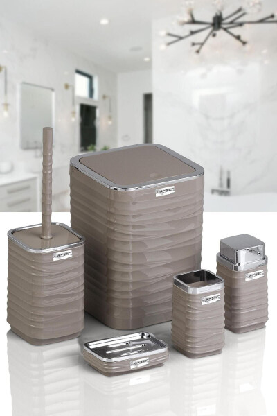 Luna Vizon Chrome Square 5-Piece Bathroom Set - 11