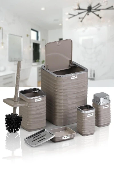 Luna Vizon Chrome Square 5-Piece Bathroom Set - 4
