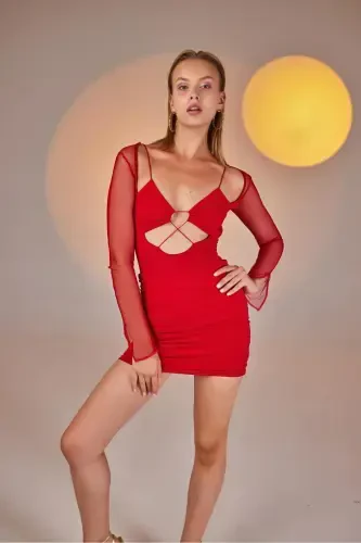 Lunar Dress Red-Red - 1