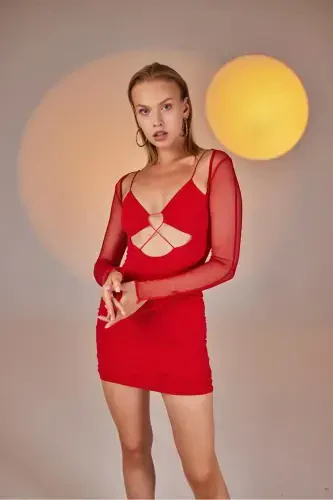 Lunar Dress Red-Red - 4