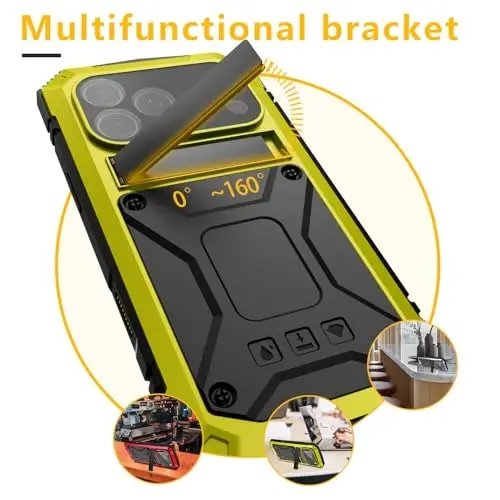 Lunivop for iPhone 17 pro 6.3 inch Metal Heavy Duty Military Case Yellow | Rugged [Aluminium Stan] Dustproof [Built in Screen Protector Camera Lens ] Phone Cover 2025 - 5