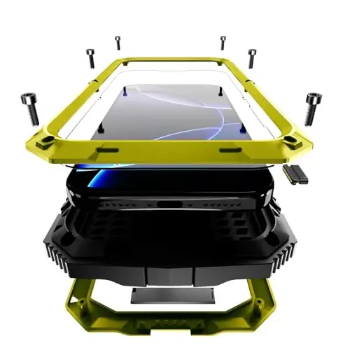 Lunivop for iPhone 17 pro 6.3 inch Metal Heavy Duty Military Case Yellow | Rugged [Aluminium Stan] Dustproof [Built in Screen Protector Camera Lens ] Phone Cover 2025 - 6