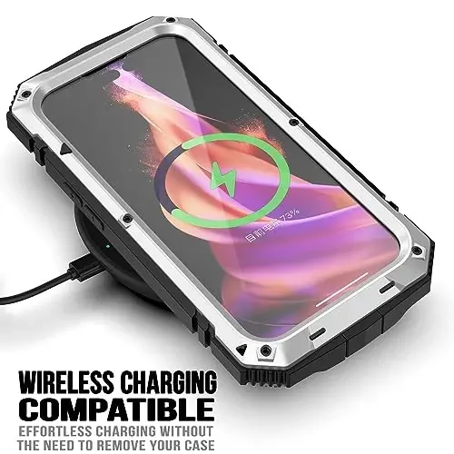 Lunivop fit for iPhone 15 Case 6.1inch Heavy Duty Rugged [Aluminium Stan] Military Grade Metal Rubber [Built in Screen Protector Camera Lens ] Phone Cover (, fit for iPhone 15 6.1'' 2023) Silver - 4