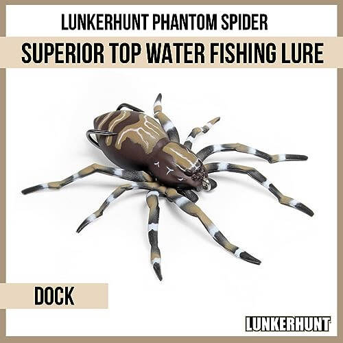 Lunkerhunt Phantom Spider Fishing Lure for Bass Fishing (2 Inch) | Spider Lure with Self-Righting Ballast for Natural Walking Action | Topwater Fishing Bait, Hollow Body Weedless - 2